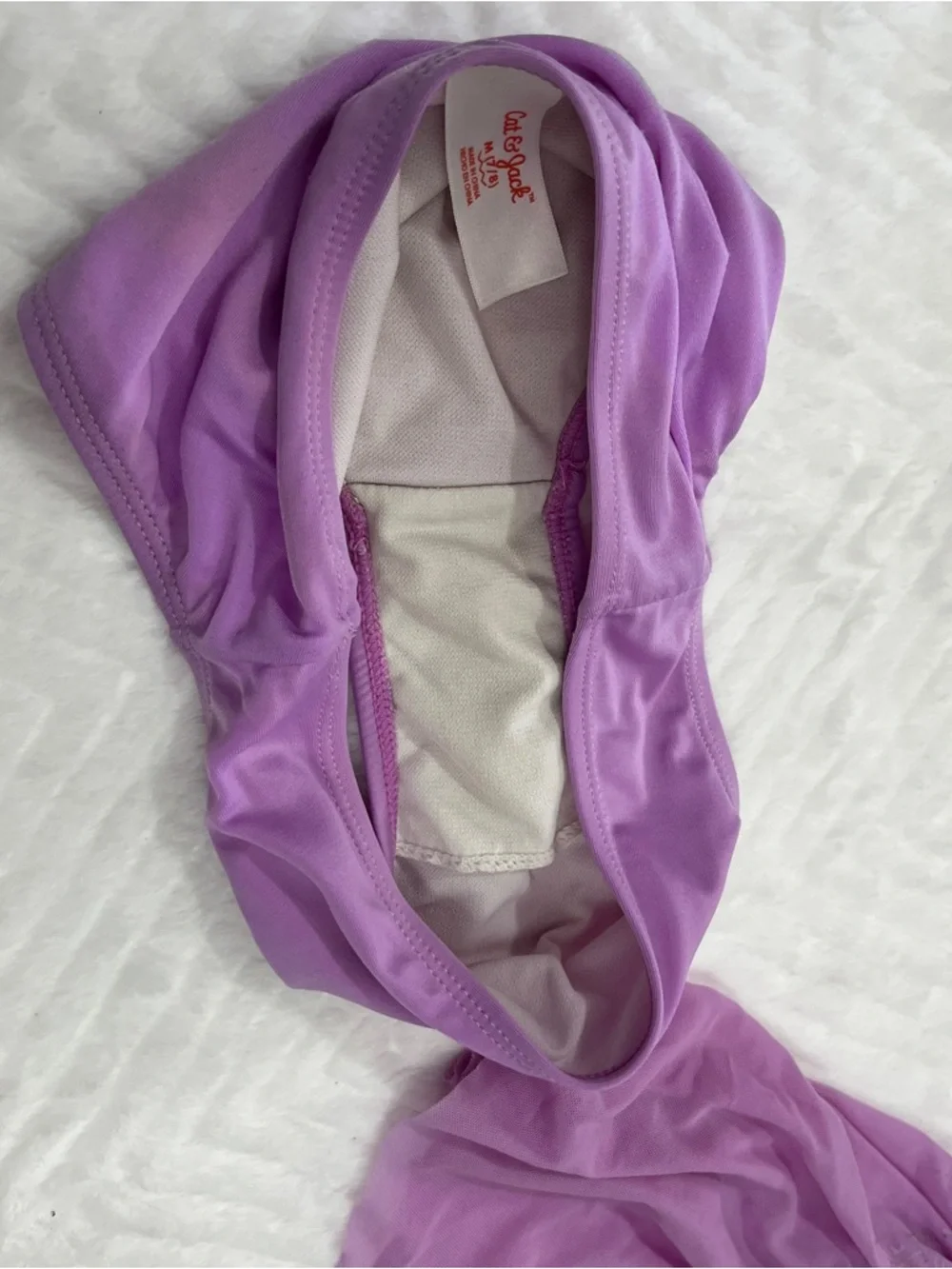 Lilac Girls 3-Piece Swim Set Purple Bikini Top Bottom Skirt medium cat & Jack